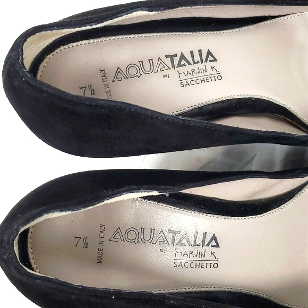 Aquatalia Black Suede Heels‎